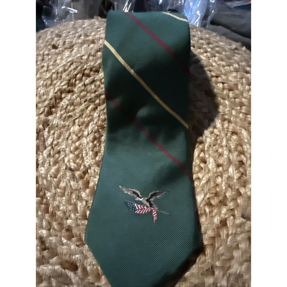 NWT American Living Silk Tie Green Blue Stripes Designer Men Necktie 61x3.5 B9 - Picture 1 of 3